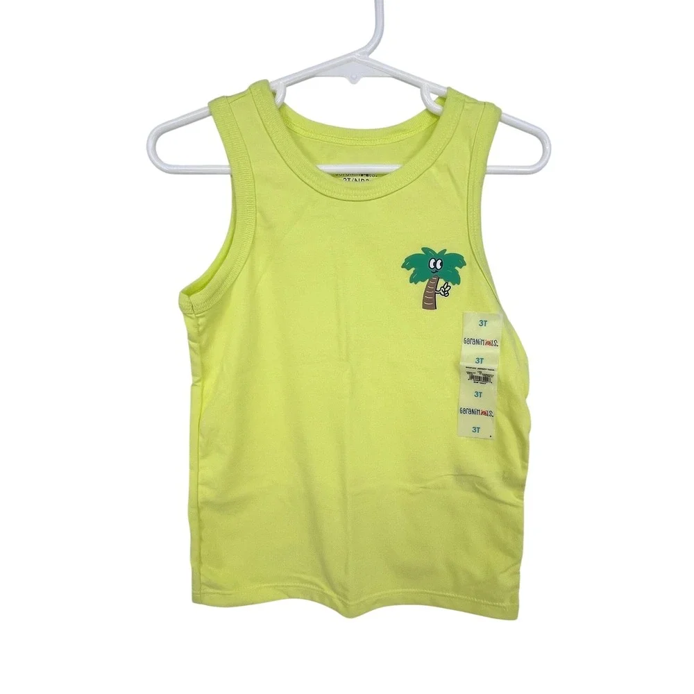 Garanimals Tank Top Shorts Set Boys 3T Yellow Tan Red Blue 4-Piece Summer Mix